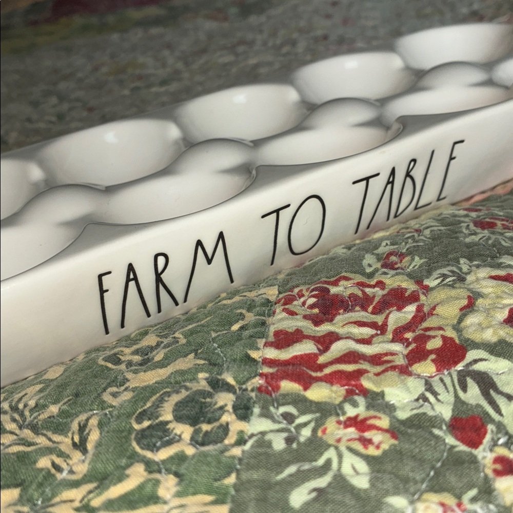 Rae Dunn “Farm To Table” stoneware egg holder